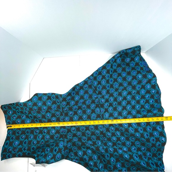 NWT EVA FRANCO Sleeveless A-Line Dress Black Blue Metallic Shimmer Lined Size 10 - Picture 10 of 10